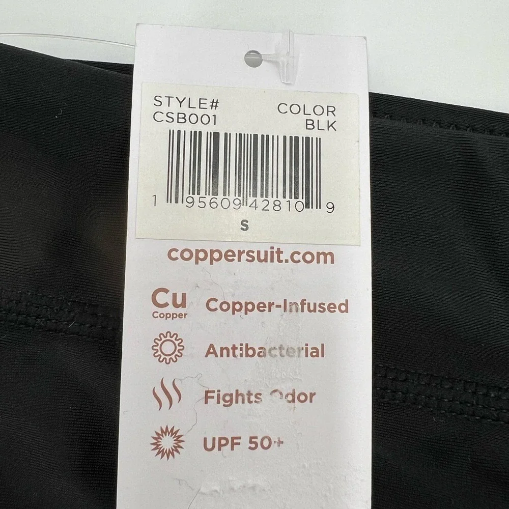 Coppersuit Womens Black High Waist Bikini Bottoms Copper Infused UPF 50+‎